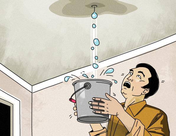 Tolkning av å se vann komme ned fra taket på huset