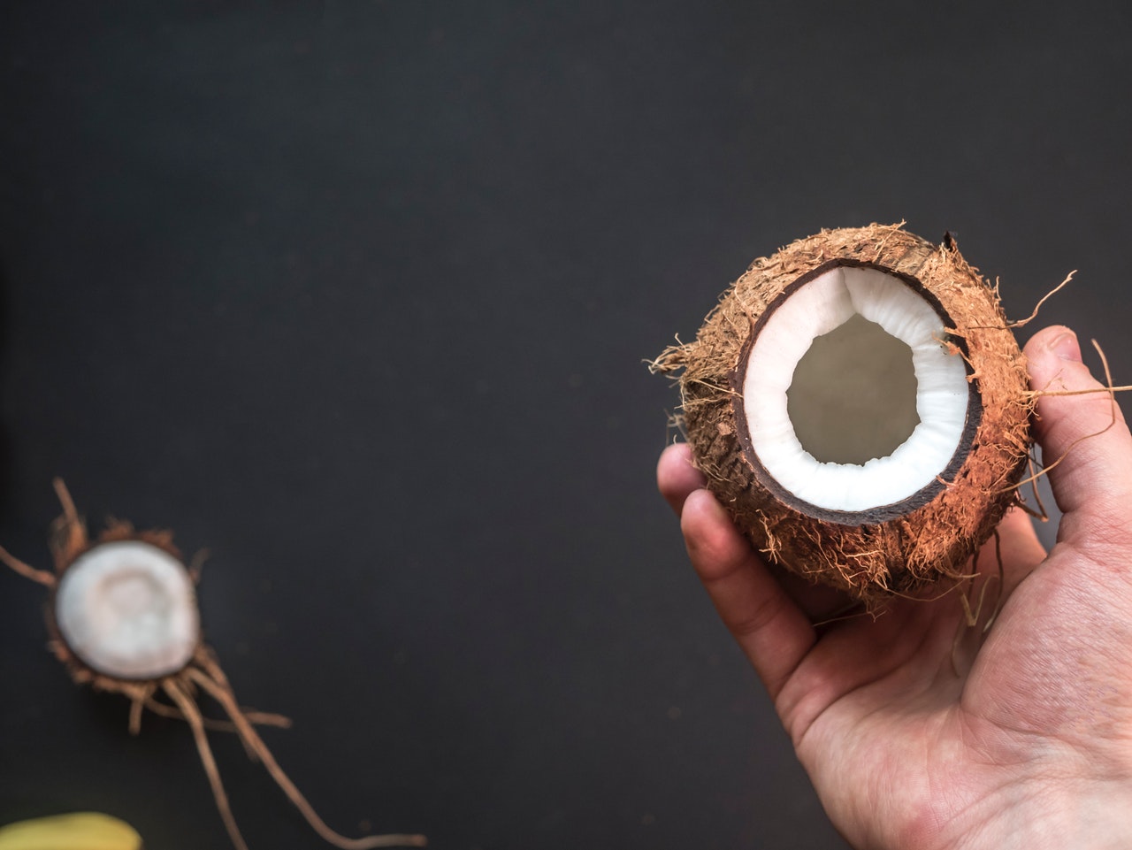 svart bakgrunn kokosnøtt disjunkt fersk 1171060 - egyptisk nettsted