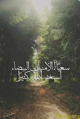استغفر الله وصورة مكتوب عليها سعياً للامنيات البيضاء استغفر الله كثيراً استغفر الله